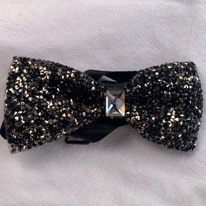 Black & Sliver Rhinestone Bow tie